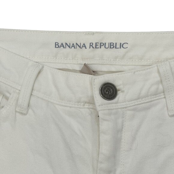 Banana Republic Women Ivory Stretch Denim Skinny Crop Jeans Petite Size 28P - Picture 10 of 12